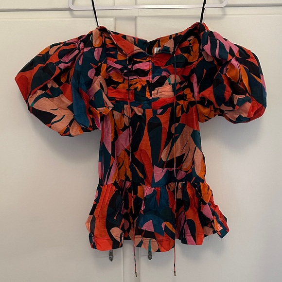 NWT Rebecca Vallance Catalina Puff Sleeve Mini Dress Floral